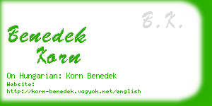 benedek korn business card